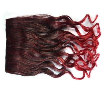 Kép valamiből Clip in sáv színes hajaláfestéshez - barna-vörös