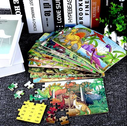 Kép valamiből Dinoszauruszos puzzle – kék