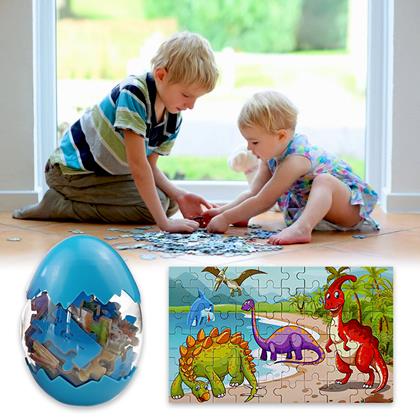Kép valamiből Dinoszauruszos puzzle – kék