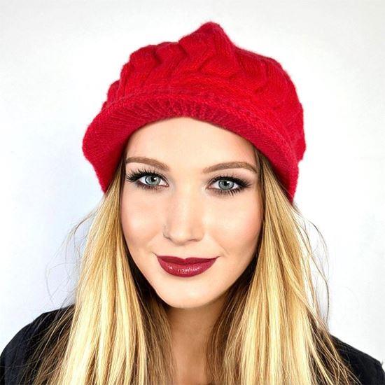 Kép valamiből Bélelt svájci sapka szőrmével - piros