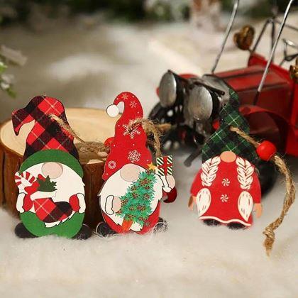 Kép valamiből Készlet fa díszek törpék 9 db - piros-zöld készlet