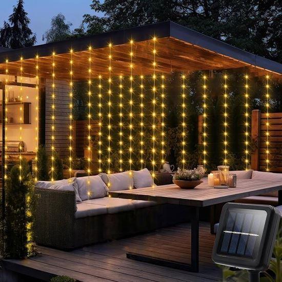 Kép valamiből Napelemes LED fényfüggöny - 10 szál × 1 m - meleg fehér