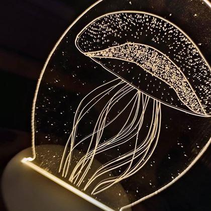 Kép valamiből Dekoratív 3D lámpa  -  medúza