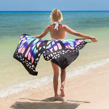Kép valamiből Strandruha/tunika fürdőruha fölé, pillangószárny - L-XL - kék