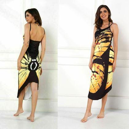 Kép valamiből Strandruha/tunika fürdőruha fölé, pillangószárny -  L-XL - sárga