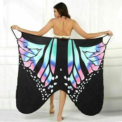 Kép valamiből Strandruha/tunika fürdőruha fölé, pillangószárny - L-XL - kék