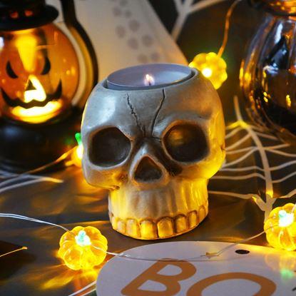 Kép Tealight gyertyatartó - koponya