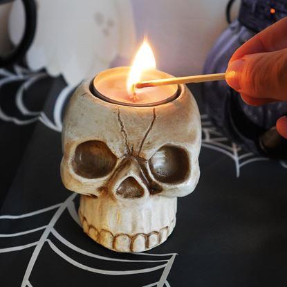 Kép Tealight gyertyatartó - koponya