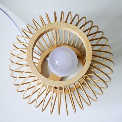 Kép Bambusz asztali lámpa LED izzóval, meleg fehér