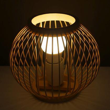 Kép valamiből Bambusz asztali lámpa LED izzóval, meleg fehér