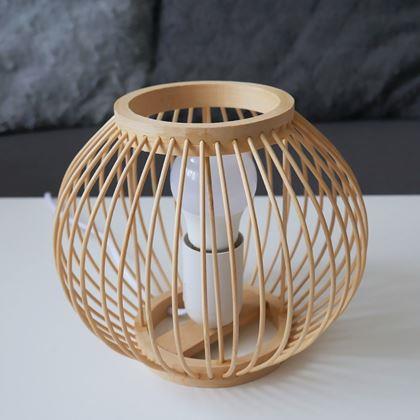 Kép valamiből Bambusz asztali lámpa LED izzóval, meleg fehér