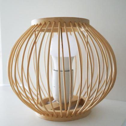 Kép valamiből Bambusz asztali lámpa LED izzóval, meleg fehér