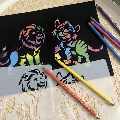 Kép valamiből Állatos festősablonok 13x13 cm 12 db