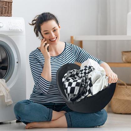 Kép valamiből Összecsukható kosár a ruhák kivételéhez