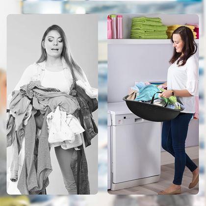 Kép valamiből Összecsukható kosár a ruhák kivételéhez