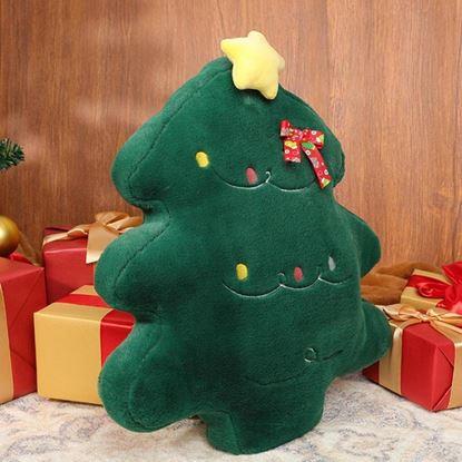 Kép Karácsonyi bársonypárna karácsonyfa alakban