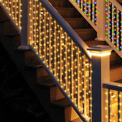 Kép valamiből Napelemes LED fényfüggöny - 10 szál × 1 m - meleg fehér