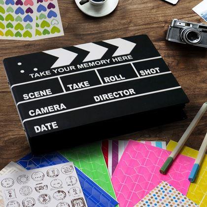 Kép valamiből Élmény napló/fotóalbum filmcsapó + kreatív matrica szett