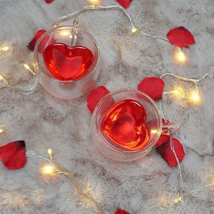 Kép valamiből Duplafalú üvegbögre – szívecske