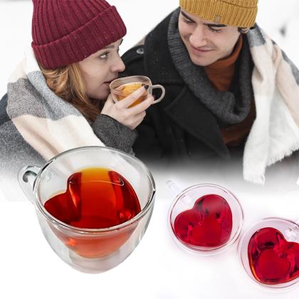 Kép valamiből Duplafalú üvegbögre – szívecske