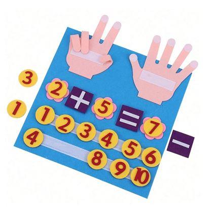 Kép valamiből Számokkal és ujjakkal ellátott matematikai alátét
