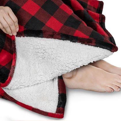 Kép valamiből Meleg pulóver szőrmével  -  kockás