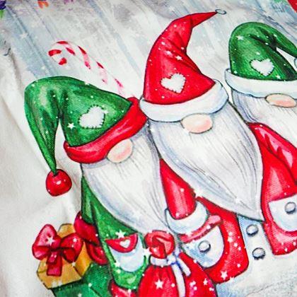 Kép valamiből Karácsonyi fényes párnahuzat  -  manószerű