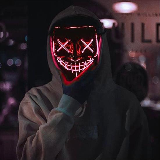 Kép valamiből Kísérteties világító álarc  - piros