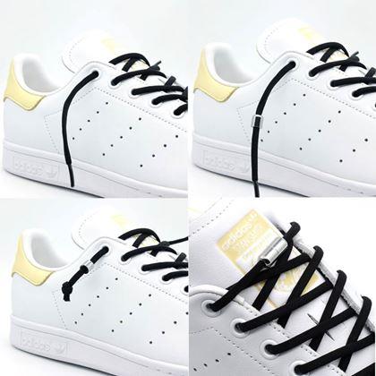 Kép valamiből Elasztikus fémkapcsos cipőfűző  - fekete