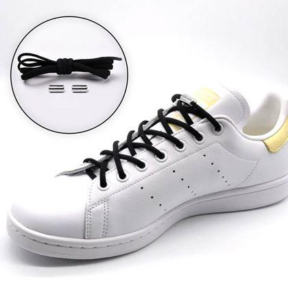 Kép valamiből Elasztikus fémkapcsos cipőfűző  - fekete