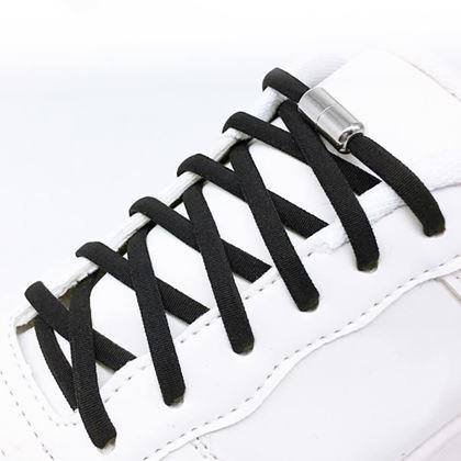 Kép valamiből Elasztikus fémkapcsos cipőfűző  - fekete