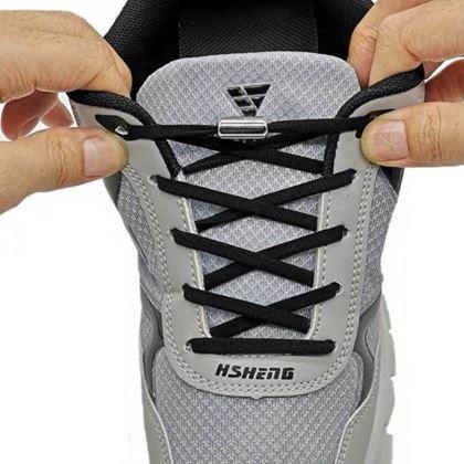 Kép valamiből Elasztikus fémkapcsos cipőfűző  - fekete