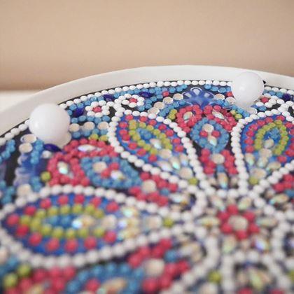 Kép valamiből Gyémántszemes festés LED mandala lámpa - kék - lila