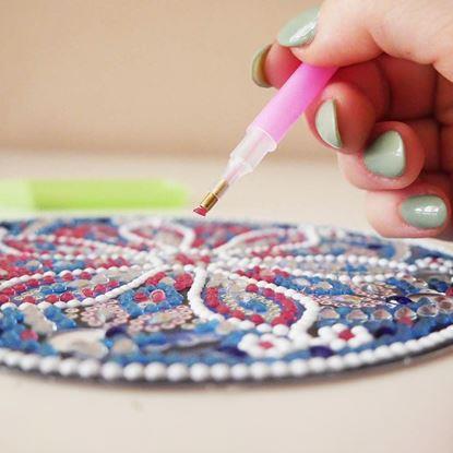 Kép Gyémántszemes festés LED mandala lámpa - kék