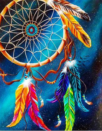 Kép valamiből Gyémántszemes kirakó – fa - álomfogó