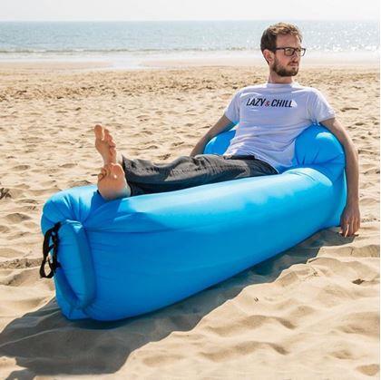 Kép valamiből Felfújható Lazy bag kétrétegű pihenőzsák  -  kék
