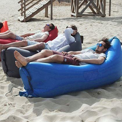 Kép valamiből Felfújható Lazy bag kétrétegű pihenőzsák  -  kék