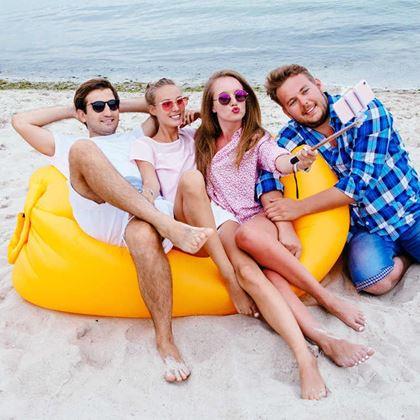 Kép valamiből Felfújható Lazy bag kétrétegű pihenőzsák  -  zöld