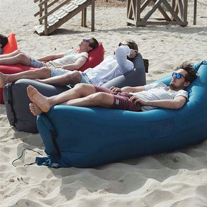Kép valamiből Felfújható Lazy bag kétrétegű pihenőzsák  -  zöld