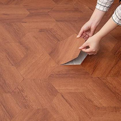 Kép valamiből Hexagonális tapéta 10 db - sötét fa