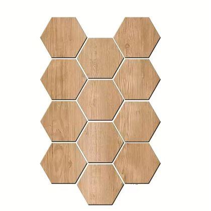 Kép valamiből Hexagonális tapéta 10 db - világos fa