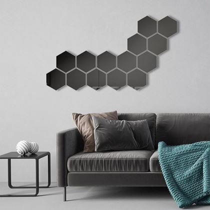 Kép valamiből Hexagonális tapéta 10 db - fekete mozaiká