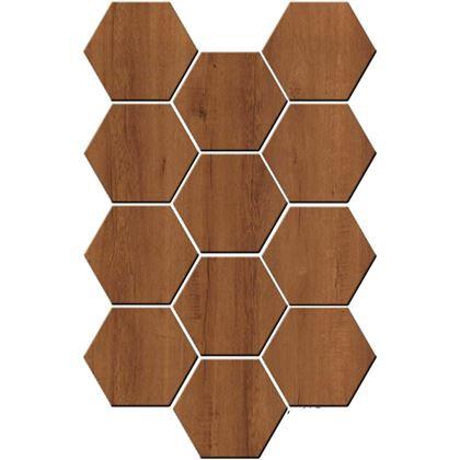 Kép valamiből Hexagonális tapéta 10 db - sötét fa