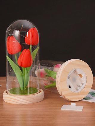 Kép valamiből Világító tulipánok üvegkupolában