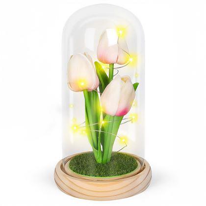 Kép valamiből Világító tulipánok üvegkupolában