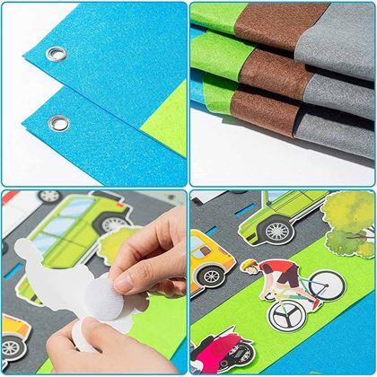 Kép valamiből Filcből készült oktató tábla gyerekeknek - közlekedési eszközök