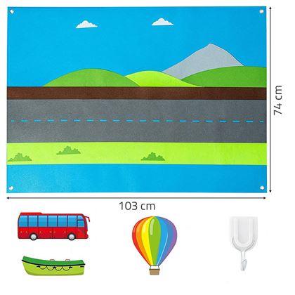 Kép valamiből Filcből készült oktató tábla gyerekeknek - közlekedési eszközök