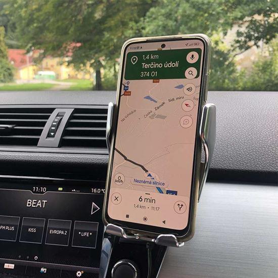 Kép valamiből Deluxe mobiltelefon-tartó vezeték nélküli töltéssel