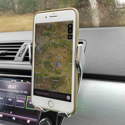 Kép valamiből Deluxe mobiltelefon-tartó vezeték nélküli töltéssel