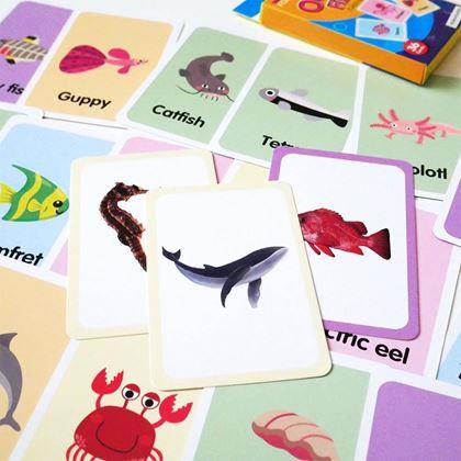 Kép valamiből 36 darabos angol nyelvű oktatókártya készlet -  tengeri állatok